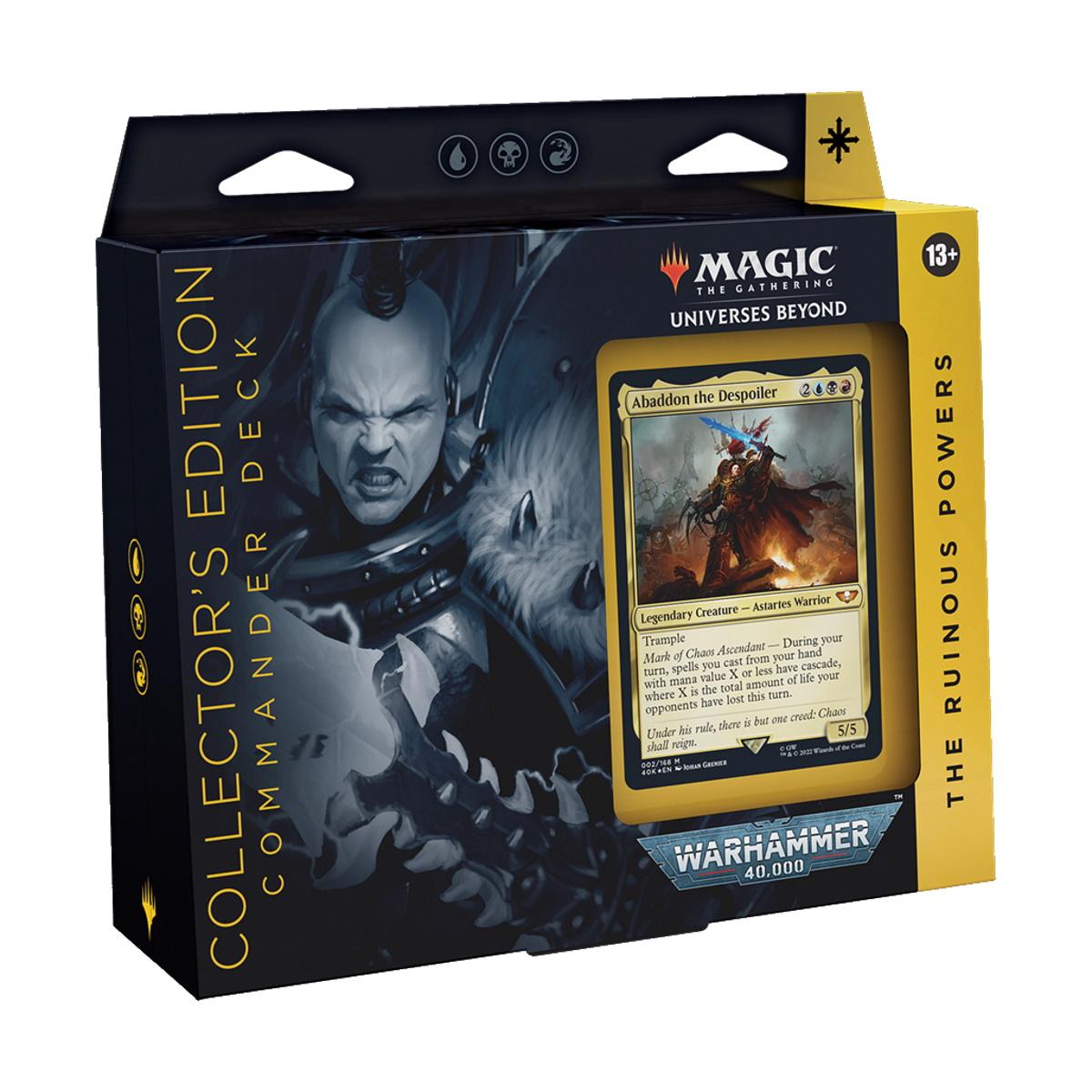 abaddon the despoiler mtg commander deck Magic Gathering 40 000 Deck, Warhammer 40 000 Multicoloured, D07810000, Warhammer 40K Commander Decks MP1+MP2+MP3+MP4 Toys spells you cast from your hand with mana value X or less have cascade Warhammer 40K Commander Abaddon the