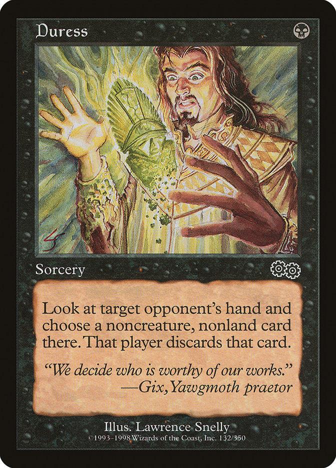 mtg cards like duress MtG Urza's Saga Uncommon Victimize #166
